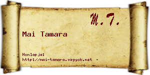 Mai Tamara névjegykártya